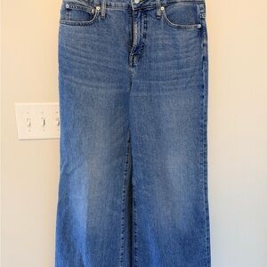 J. Crew High-Rise Wide-Leg Jeans in Medium Blue Wash